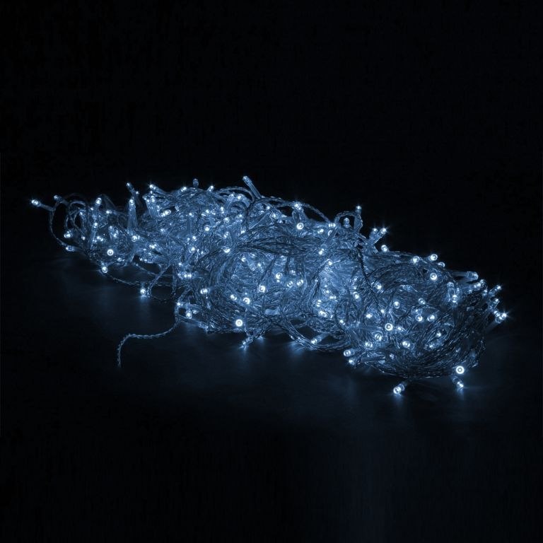 Świąteczne LED oświetlenie -10 m zimne białe 100 LED + pilot